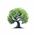Illustration Tree on white background. Collection of design elements. Generative Ai Royalty Free Stock Photo
