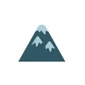 Illustration of a triangular mountain with three snow capped Royalty Free Stock Photo