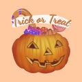 Illustration of trick or treat icon vector for Halloween Royalty Free Stock Photo