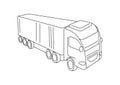 Illustration of truck. Icon of transportation. Business or industrial image.