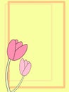 yellow card with tulips.
