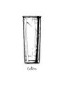 Illustration of tumbler glass. Collins.