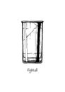 Illustration of tumbler glass. Highball. Royalty Free Stock Photo