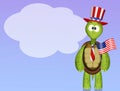 Turtle celebrate Independence day