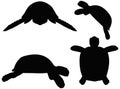 illustration of turtle, tortoise silhouette