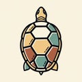 Illustration of a turtle viewed from above. The turtle s shell is Royalty Free Stock Photo