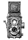 Illustration of twin-lens reflex camera Royalty Free Stock Photo