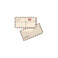 Illustration of Two airmail envelopes on white background Royalty Free Stock Photo