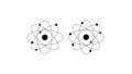 Illustration of two atomic structures with orbits and electrons Royalty Free Stock Photo