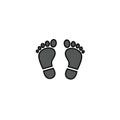 Illustration of two black footprints on a white background Royalty Free Stock Photo