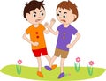 Two boys are fighting each other Royalty Free Stock Photo