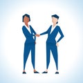 Illustration Of Two Businesswomen Shaking Hands Royalty Free Stock Photo