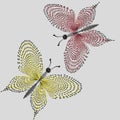 Illustration two butterflies lacy Royalty Free Stock Photo