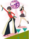 Illustration of two disco dancers