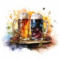 Illustration of two glasses of beer Royalty Free Stock Photo