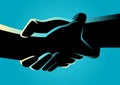 Two hands holding each other strongly Royalty Free Stock Photo