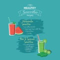 Illustration of two healthy smoothie recipes - eps8