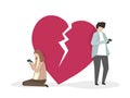Illustration of two heartbroken people Royalty Free Stock Photo