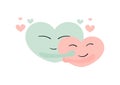 Illustration of two hearts hugging 2 Royalty Free Stock Photo