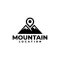 Illustration of a two mountain with a pin location symbols on the top, good for any business related to mountain, adventure or