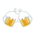 Illustration of two mugs of beer Royalty Free Stock Photo