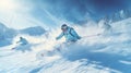 Two people skiing on a sunny day