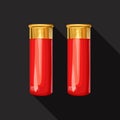 Pair shotgun shells on dark Royalty Free Stock Photo