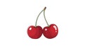 Illustration of two red cherries connected Royalty Free Stock Photo