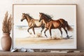 Illustration of two running horses Royalty Free Stock Photo