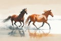 Illustration of two running horses Royalty Free Stock Photo