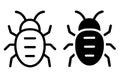 Bug illustration, black and white, outline and silhouette versions Royalty Free Stock Photo