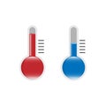 Illustration of the two thermometers over white