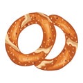 Vector illustration of Turkish traditional bagel simit.