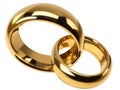 Illustration of two wedding gold rings isolated on white background Royalty Free Stock Photo