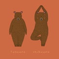 Illustration of two yoga bears