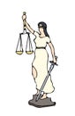 Typical Justitia clipart graphic