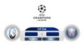 Illustration of Uefa Champions League match, Atalanta vs Paris Saint Germain. Football match result for editorial use