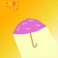 illustration of an umbrella need in sunny weather to cover the heat simple vector