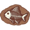 Underground fish fossil Royalty Free Stock Photo