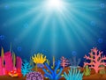 Underwater scene with tropical coral reef Royalty Free Stock Photo