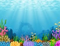 Underwater scene with tropical coral reef Royalty Free Stock Photo