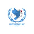 Illustration of United Nations Day Background. Icon, history Royalty Free Stock Photo