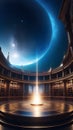 Illustration. Universal Library Akashic Chronicles, vertical background. Royalty Free Stock Photo