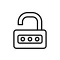 Illustration of an unlocked combination padlock, symbolizing security Royalty Free Stock Photo