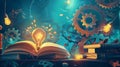 Illustration for unlocking knowledge and understanding complex terms concept