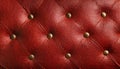 Illustration of a upholstery red detailed leather texture close up on wide banner background with copy space. Generative ai Royalty Free Stock Photo