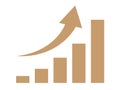 Illustration of an upward graph icon (increased performance) Royalty Free Stock Photo