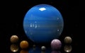 Illustration of Uranus's moons and star. Elements of this ima Royalty Free Stock Photo