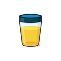 Urine test container illustration on white background