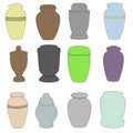 Illustration of urns set